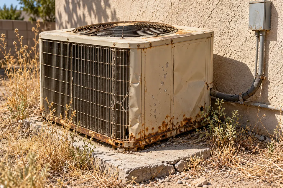 Generated illustration of two generic central AC units.