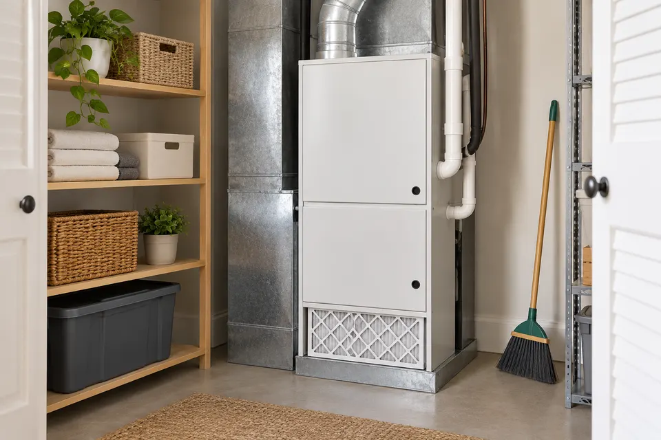 Generated illustration of home heating and cooling equipment in Boise.